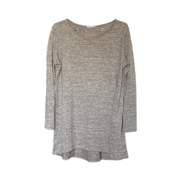 Reborn J Tunic Blouse Heather Grey Asymmetrical Hem Line Women’s Large - Picture 1 of 7